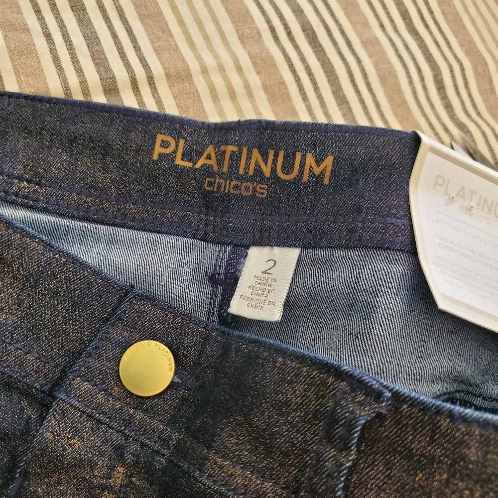 Chicos Platinum Shimmer Jeggings - Picture 7 of 8